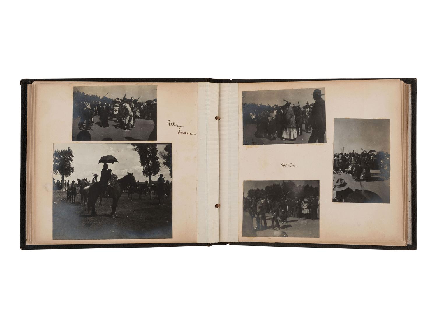 [NATIVE AMERICANS]. Album containing 54 photographs documenting an excursion in the Southwestern United States, incl. views of pueblos and Ute subjects.
