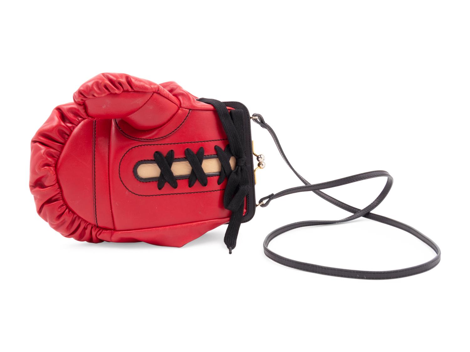 Moschino Leather Boxing Glove Frame Bag