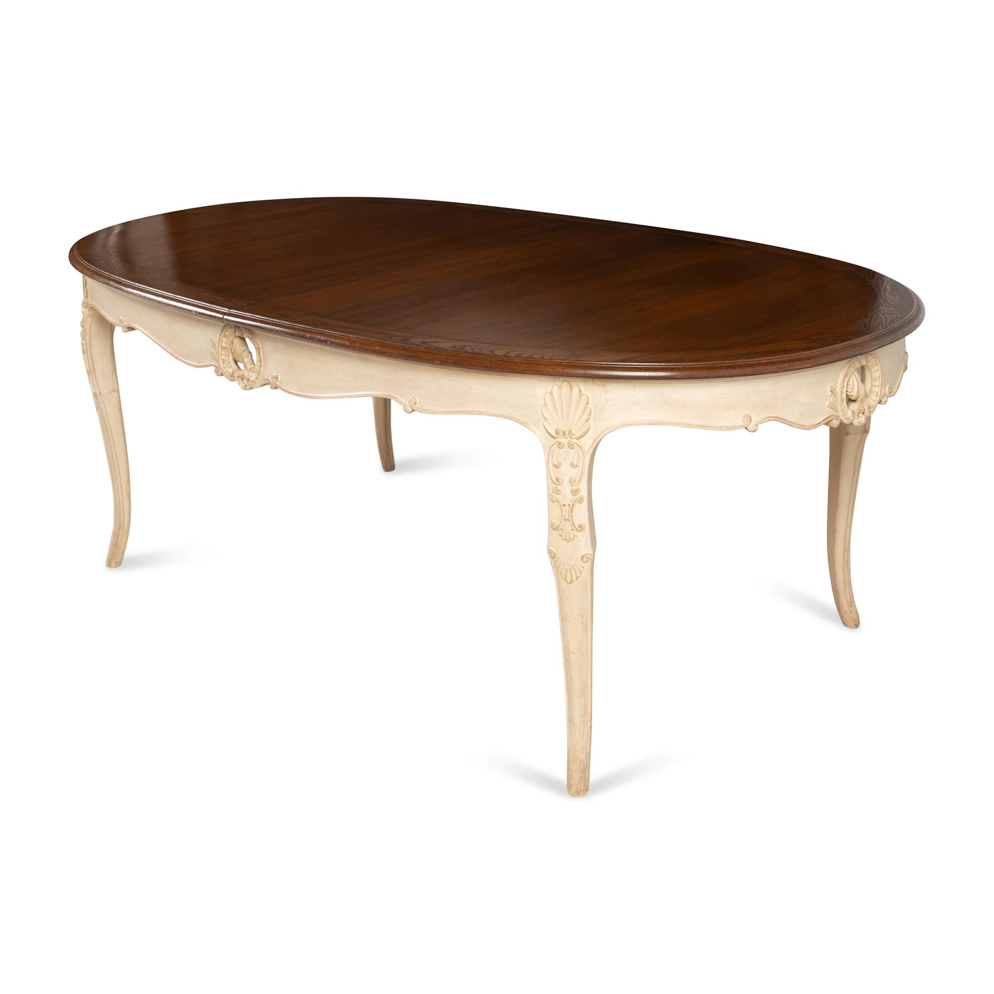A French Provincial Style Painted Oak Dining Table