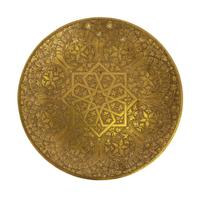 Two Chased Brass Tray-Top Occasional Tables with Ebonized and Gilt Stands — 20th Century