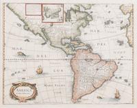 [MAPS]. A Group of 4 engraved maps with hand-coloring depicting Rome, Florence, Sicily, and America, comprising: