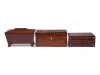 Two George III Mahogany Tea Caddies