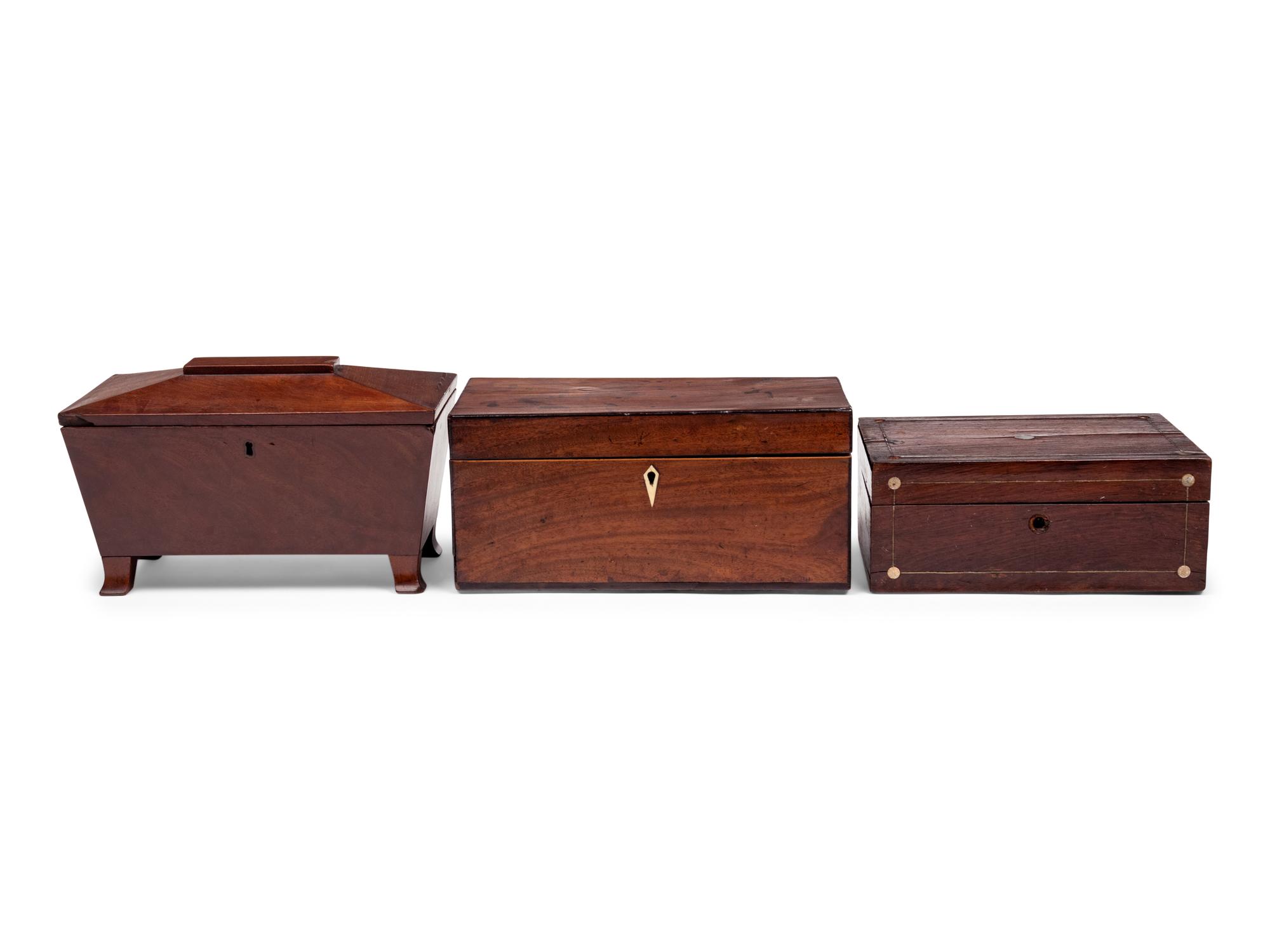 Two George III Mahogany Tea Caddies