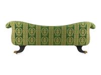 A Classical Style 'Baltimore' Black-Painted and Gilt Settee with Scalamandré Upholstery