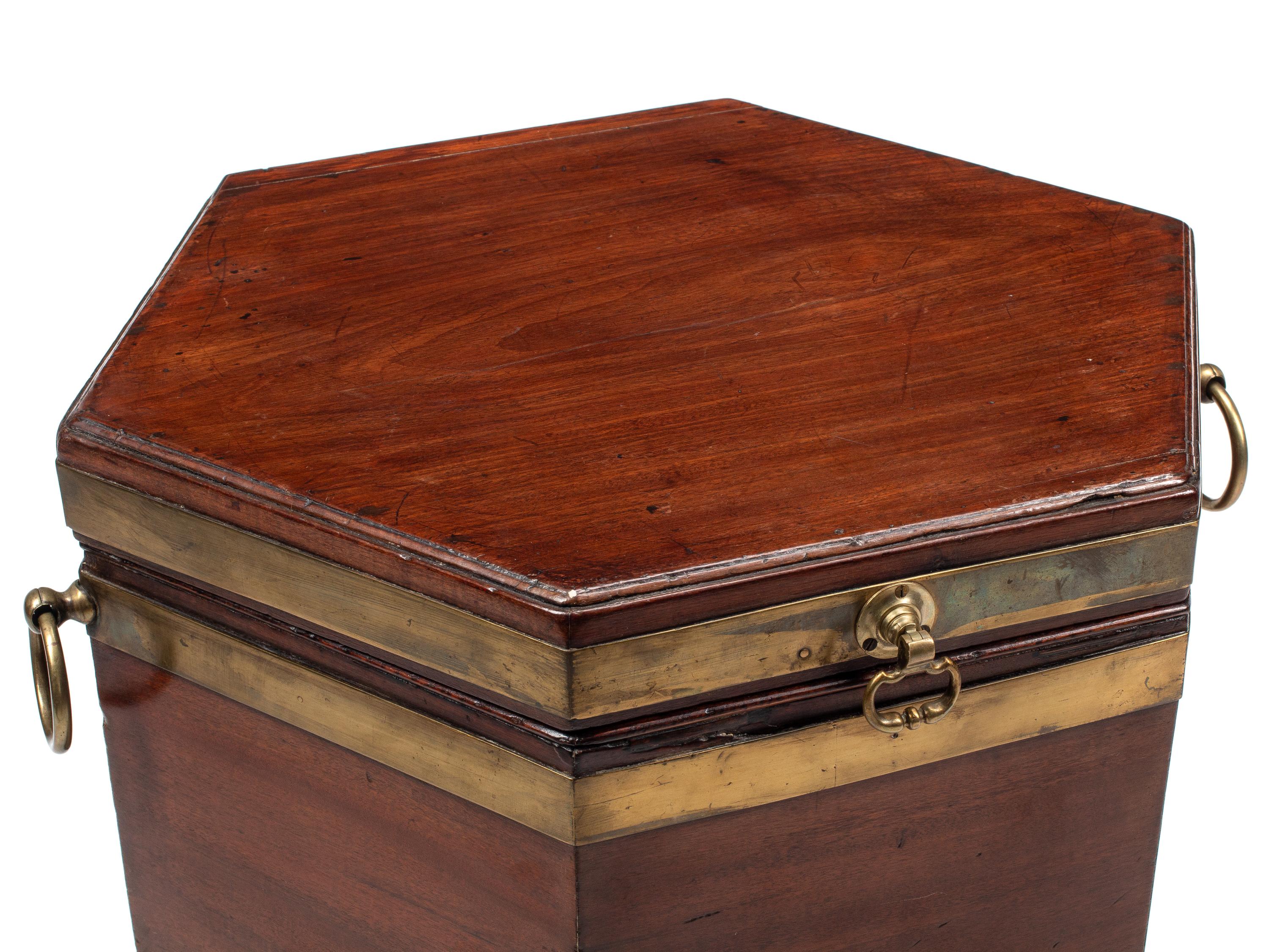 A George III Brass Mounted Mahogany Cellarette on Stand