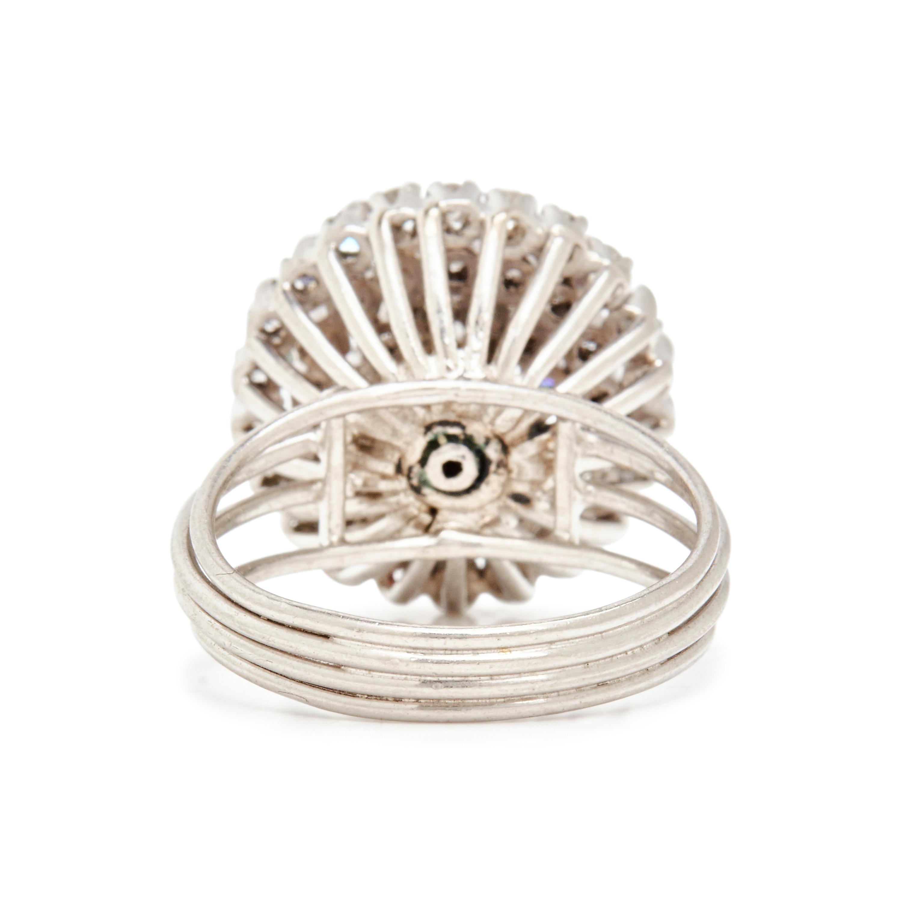 PLATINUM AND DIAMOND CLUSTER RING