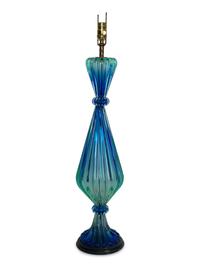 A Large Murano Blue Gradient Glass Lamp