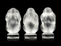 A Set of Three Lalique Sagesse Figures