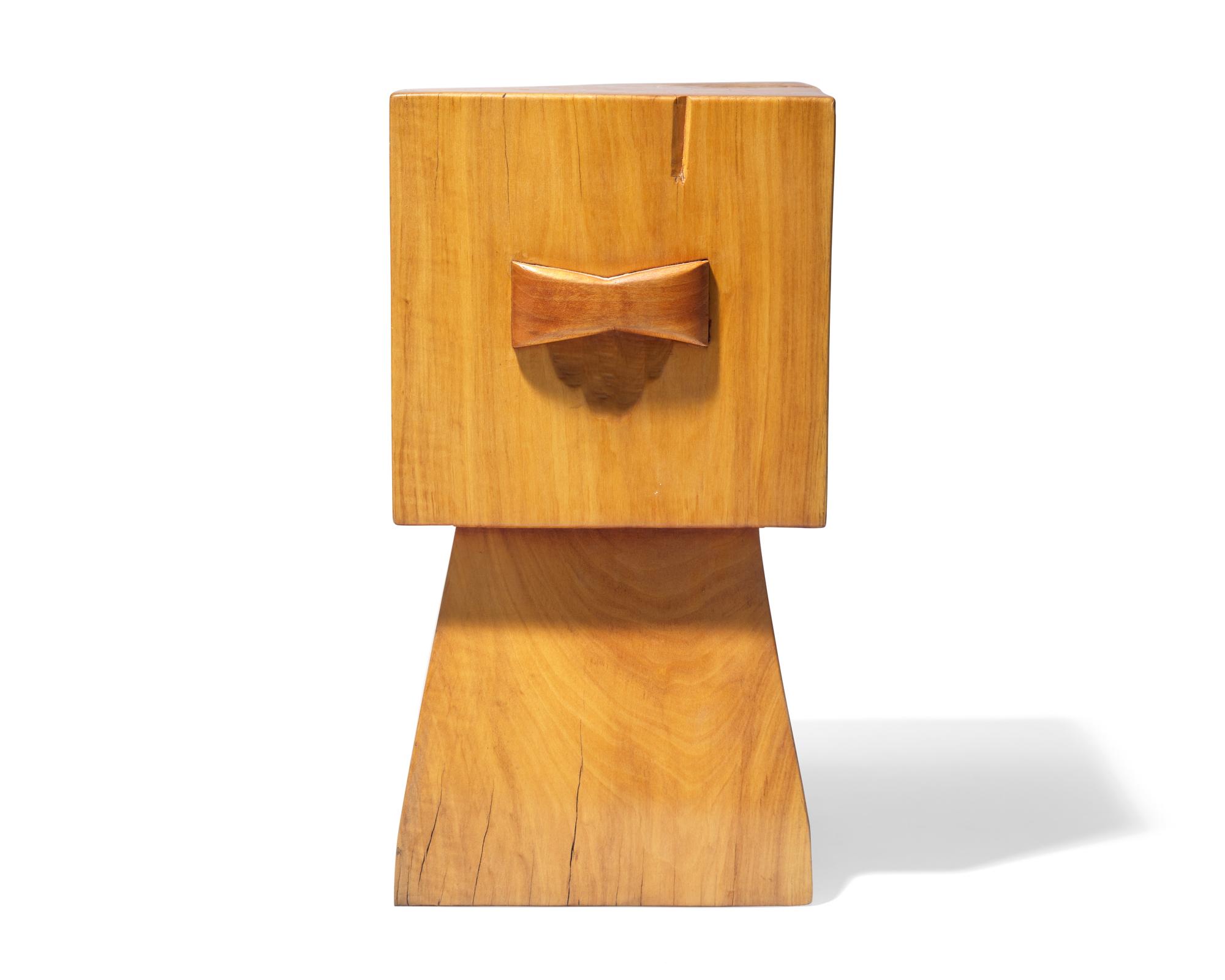 Wood Cube Side Table