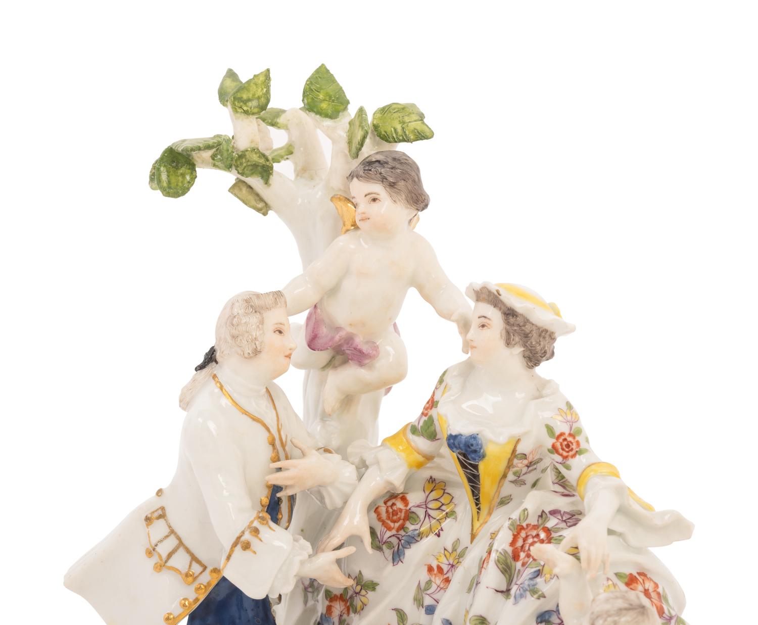 A Meissen Porcelain Figural Group of The Elopement