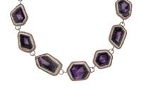 AMETHYST GEODE, ORANGE SAPPHIRE, AND DIAMOND NECKLACE