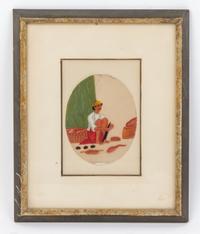 A Collection of Four Indian Miniature Paintings Height 5 1/2 x width 3 1/2 inches.
