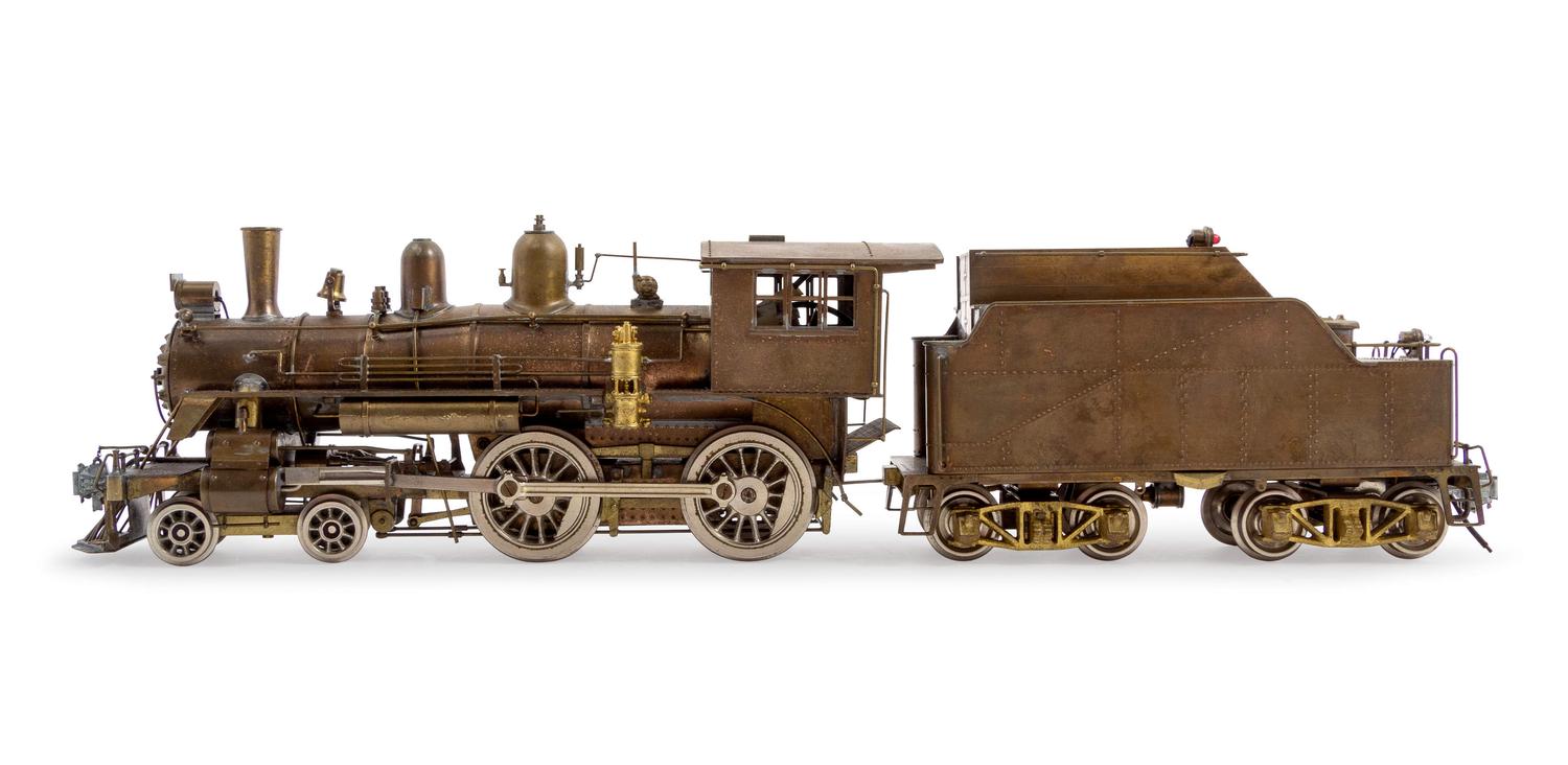 A Group of Four Brass HO-Gauge Locomotives and Tenders