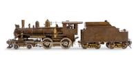 A Group of Four Brass HO-Gauge Locomotives and Tenders