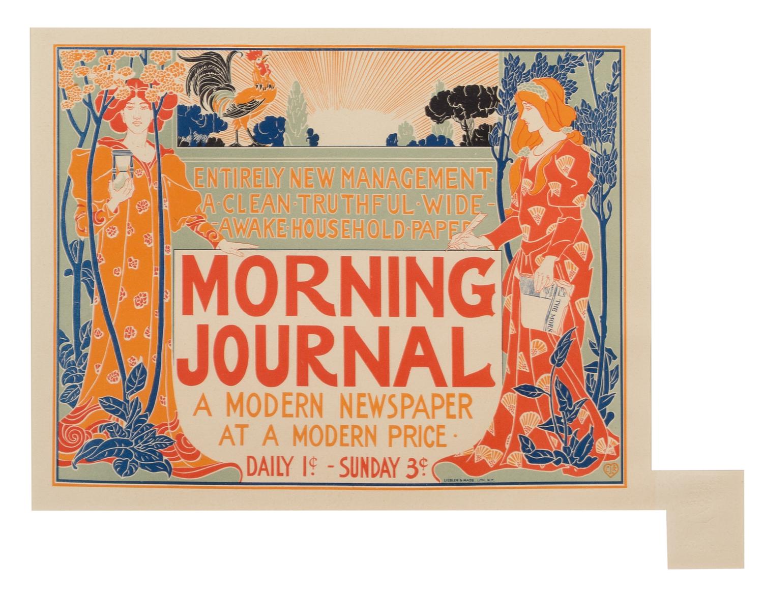 Louis John Rhead, (American, 1857-1926), Morning Journal (plate 220 from Les maitres de l'affiche)