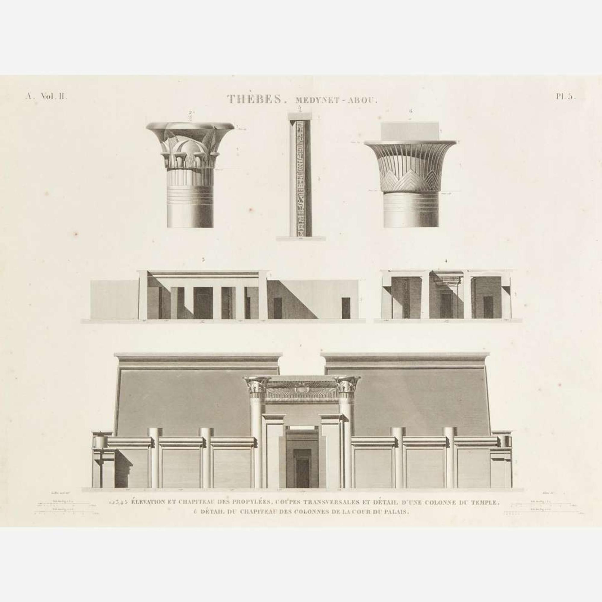 A Suite of Five Engravings from 'Description de l'Égypte'