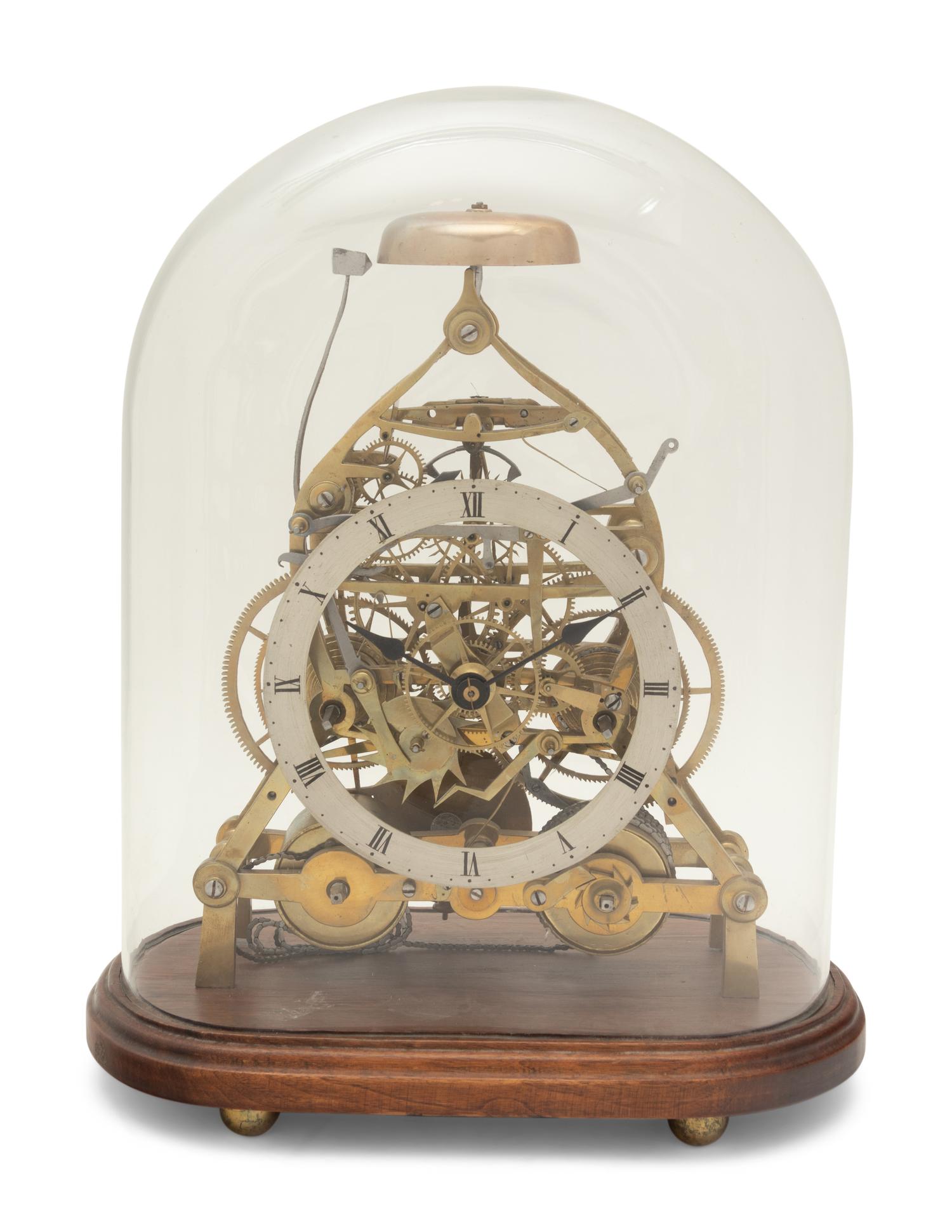 A Brass Skeleton Clock