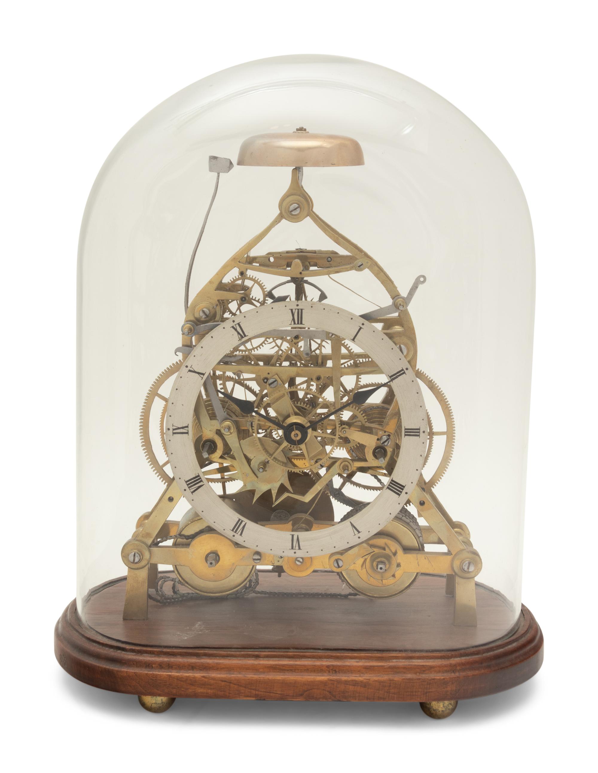 A Brass Skeleton Clock