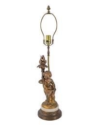 A Louis XVI Style Bronze Figure of a Cherub Mounted as a Lamp — LATE 19TH CENTURY