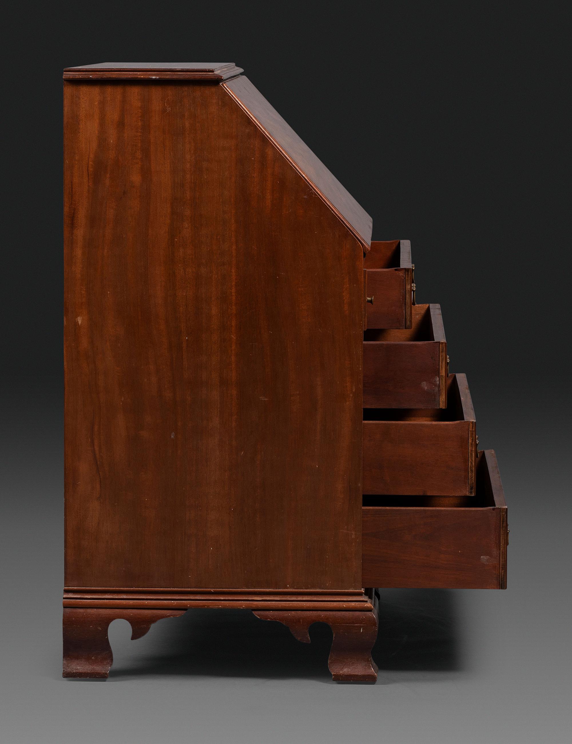 A Chippendale Style Mahogany Slant Front Desk