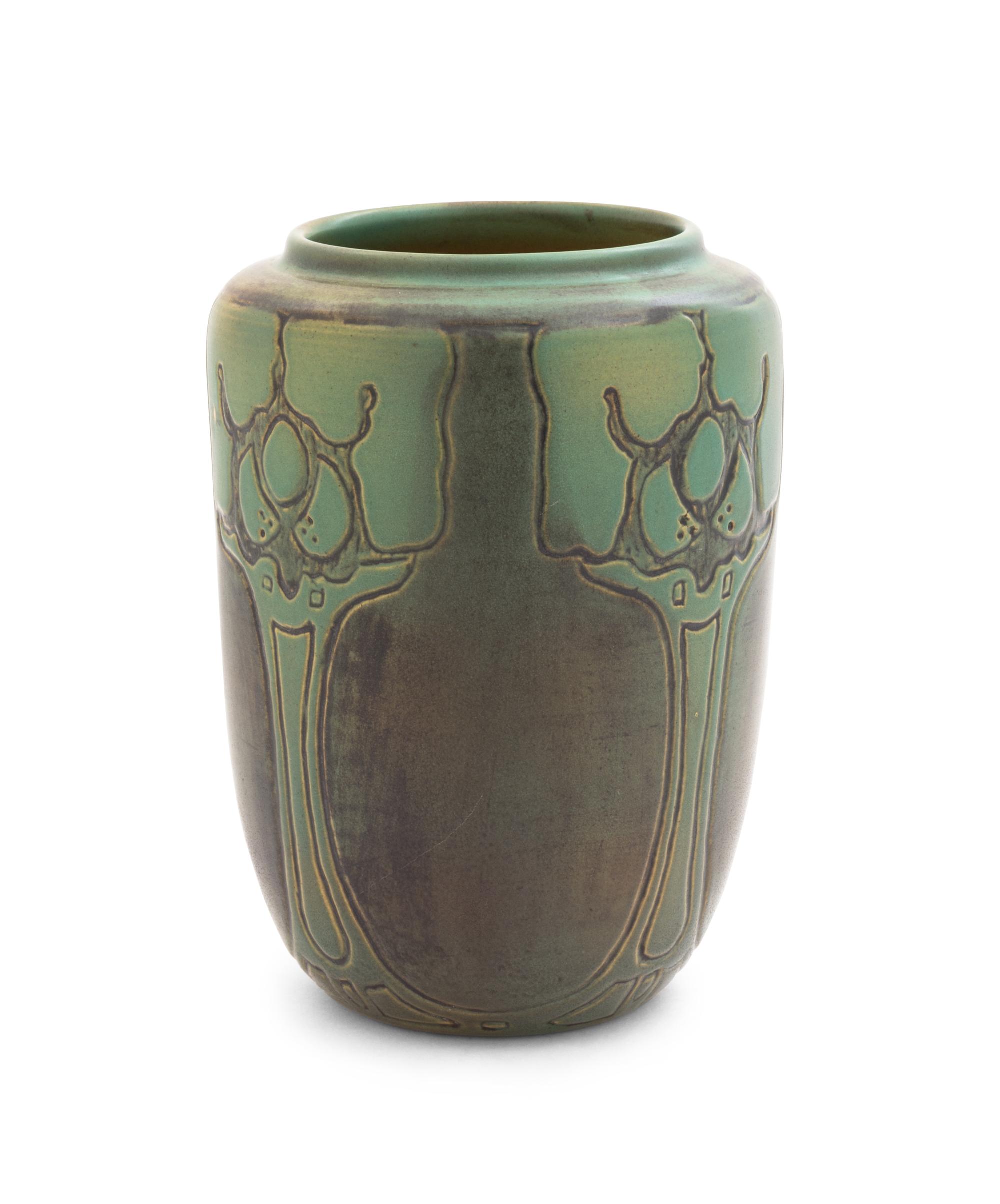 A North Dakota School of Mines Pottery Vase, Flora Huckfield Height 8 inches.