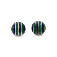 CELLINO, YELLOW GOLD AND ENAMEL EARCLIPS