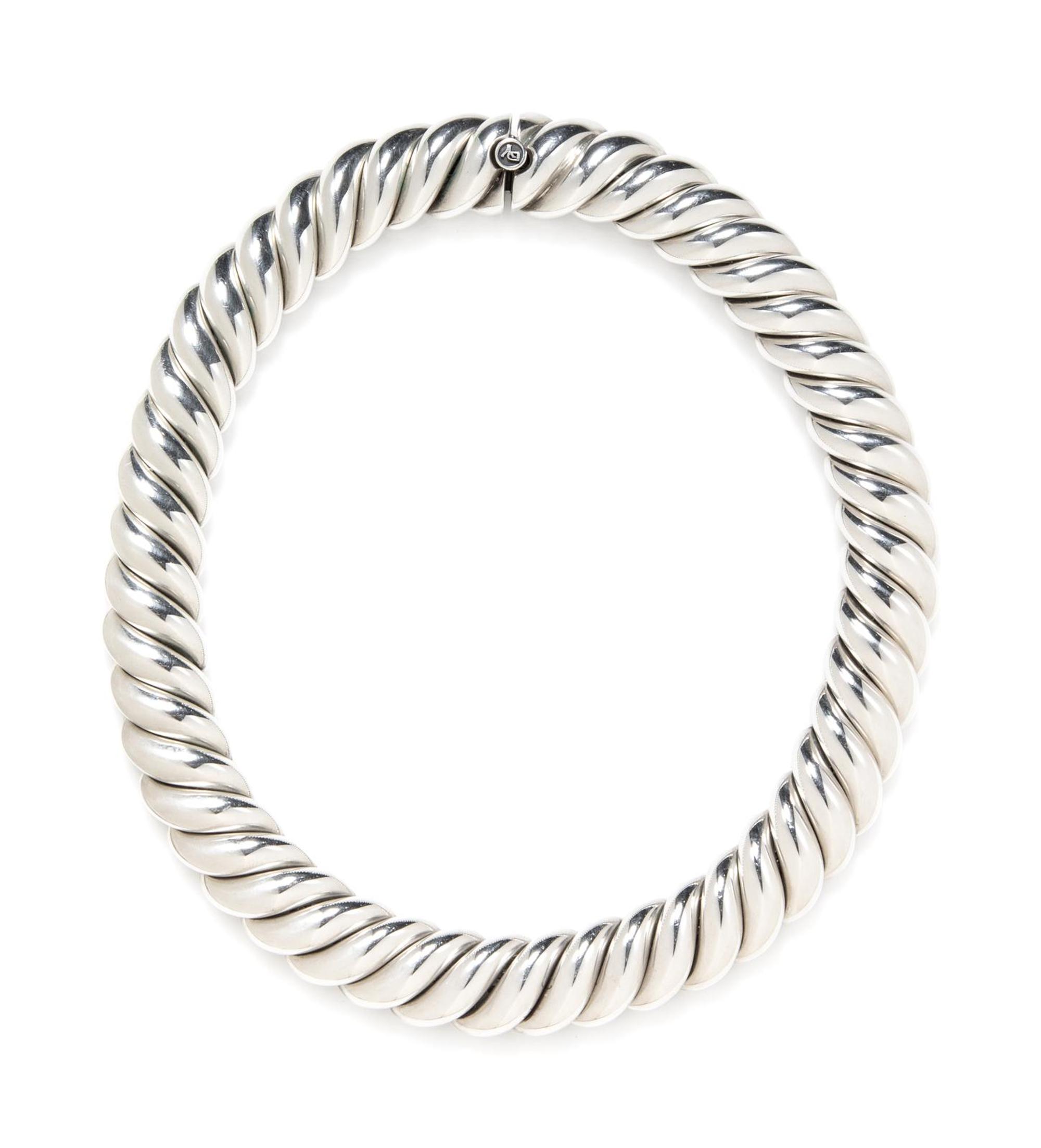 DAVID YURMAN, STERLING SILVER 'PURE FORM CABLE' COLLAR NECKLACE