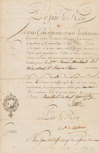 [LOUIS XVI]. A group of 2 documents with secretarial signatures, comprising: