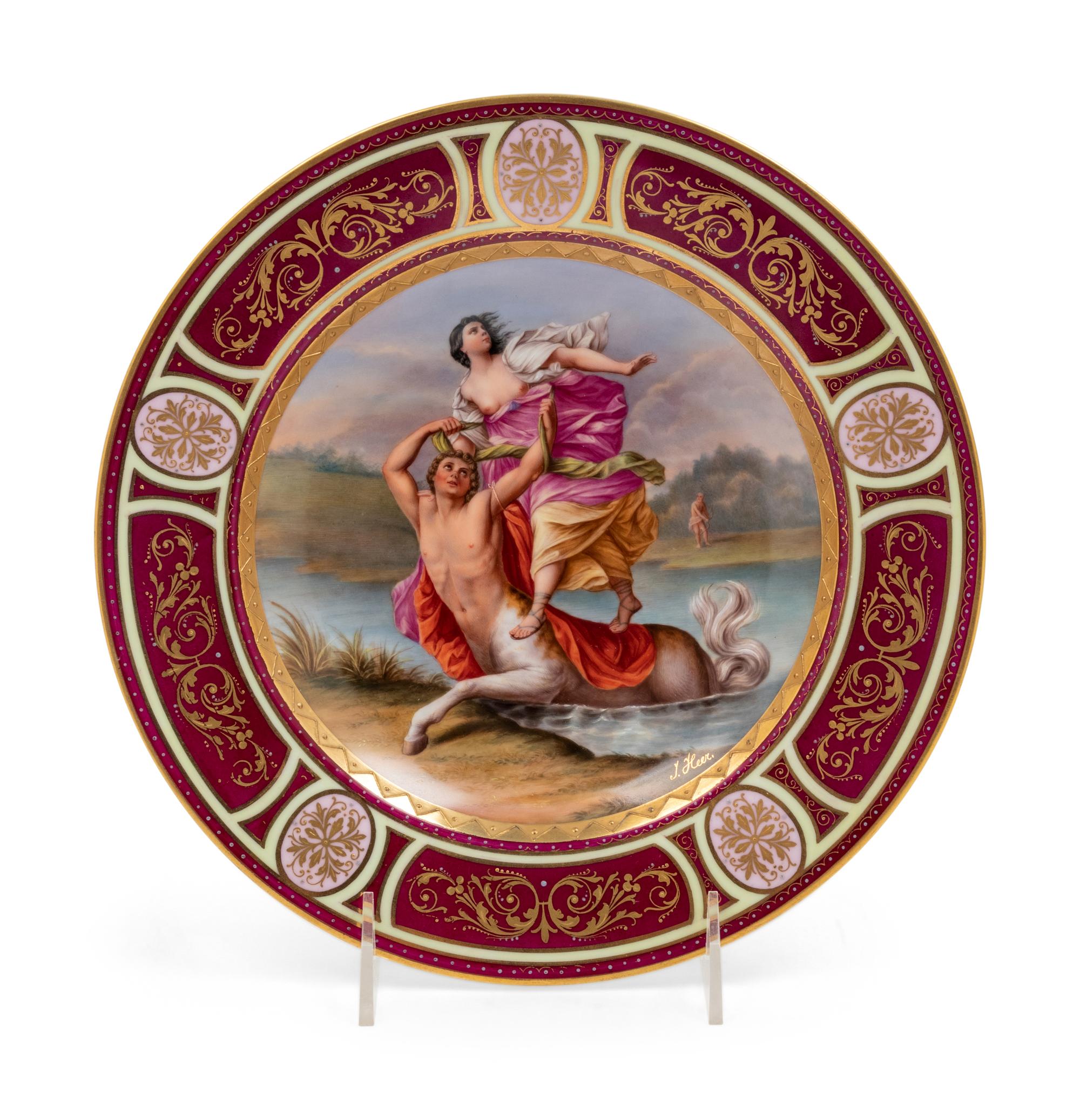 A Vienna Painted and Parcel Gilt Porcelain Cabinet Plate