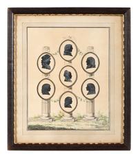 A Watercolor Silhouette Portrait Family Tree