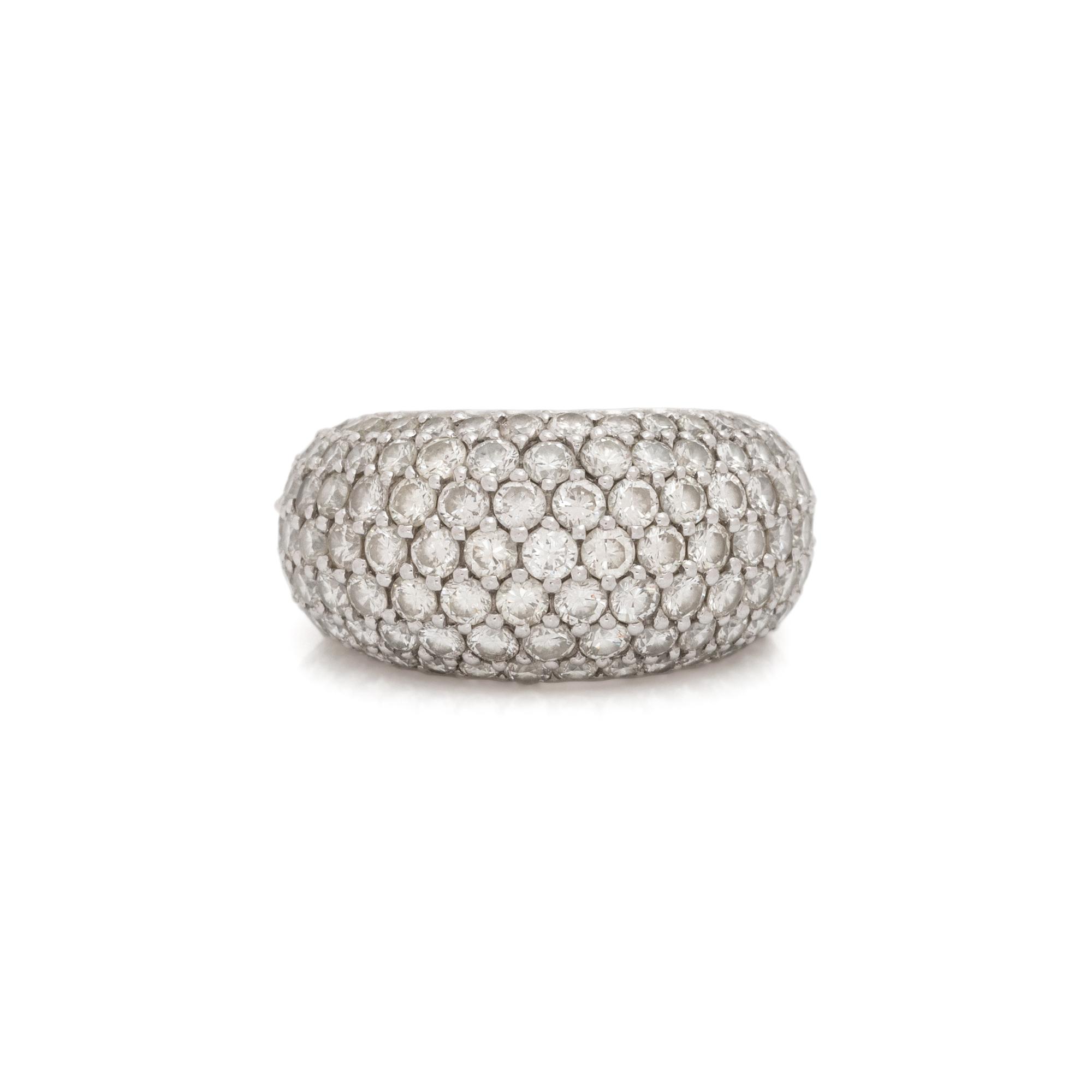 HAMILTON, PLATINUM AND DIAMOND BOMBÉ RING