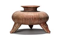 A Colima Gadrooned Vessel with Shark Feet