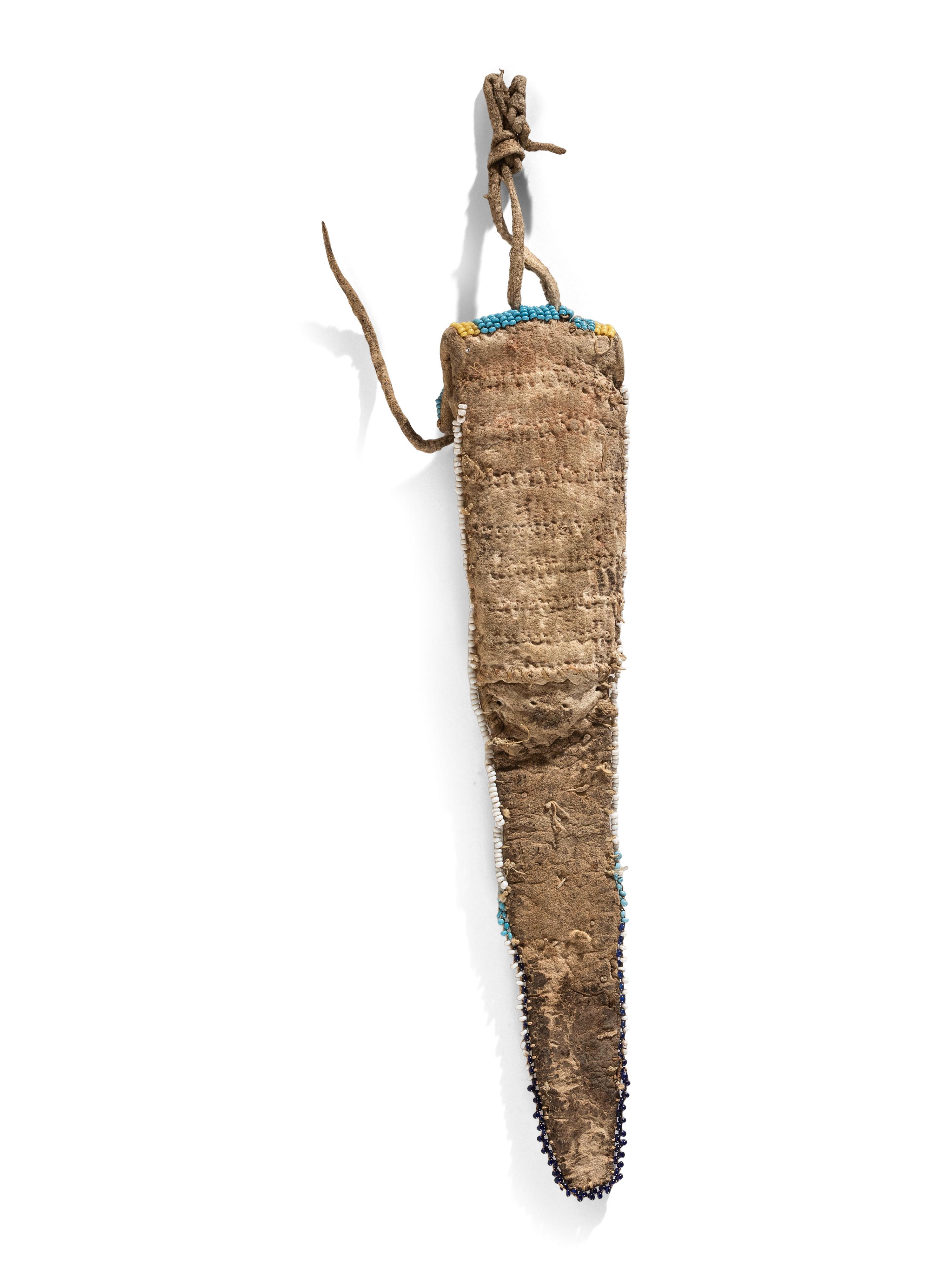 Cheyenne/Arapaho Beaded Buffalo Hide Whetstone Case