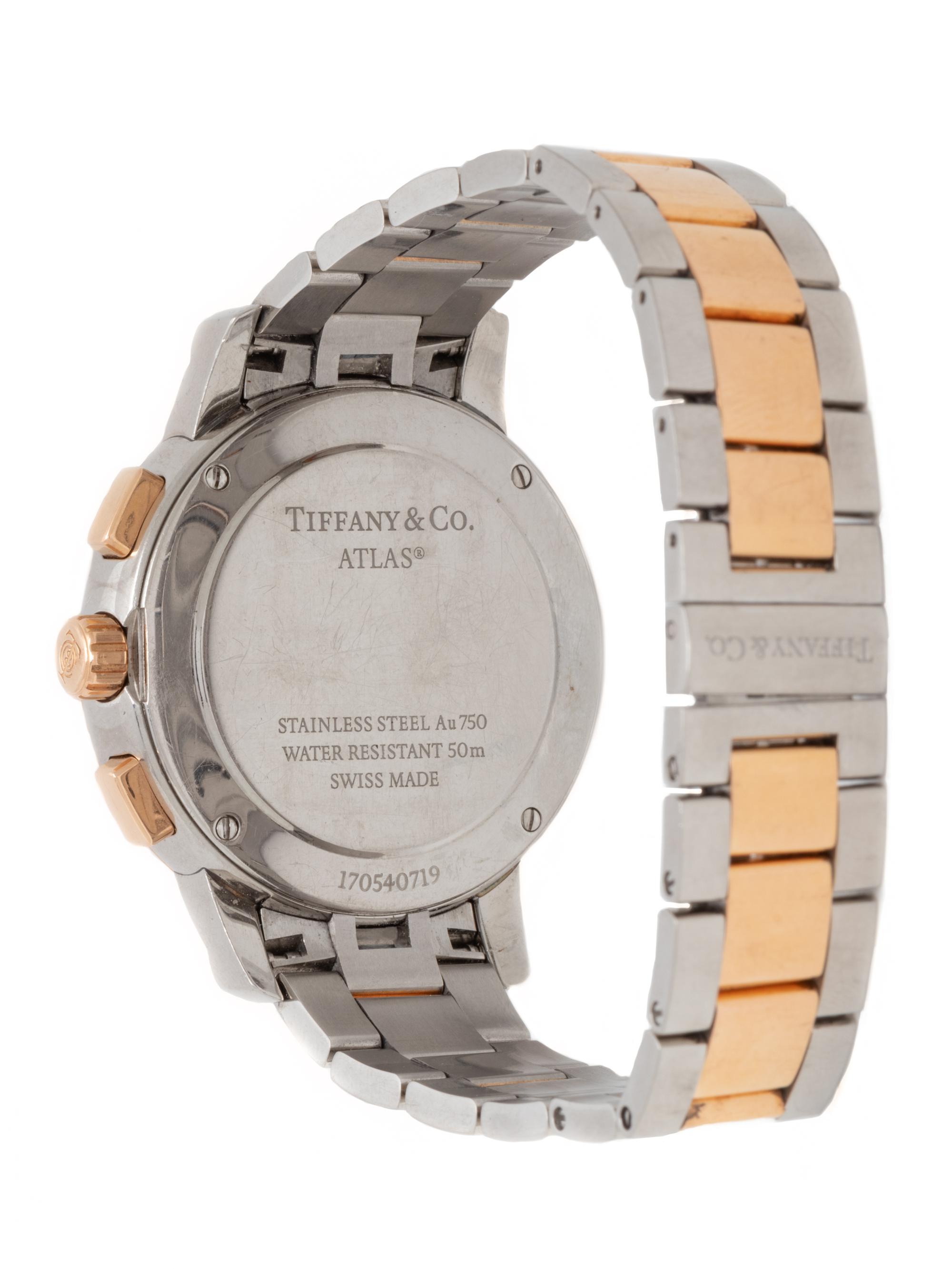 TIFFANY & CO., 18K ROSE GOLD AND STAINLESS STEEL 'ATLAS' WATCH