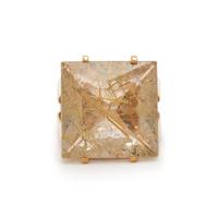 RUTILATED QUARTZ AND YELLOW GOLD RING