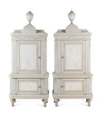 A Pair of Swedish Neoclassical Style Painted Cabinets