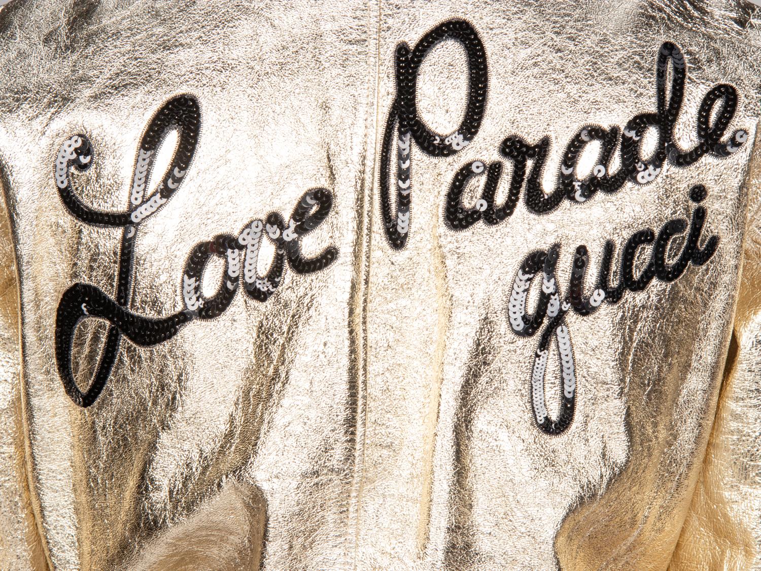 GUCCI, GOLD LEATHER "LOVE PARADE" JACKET