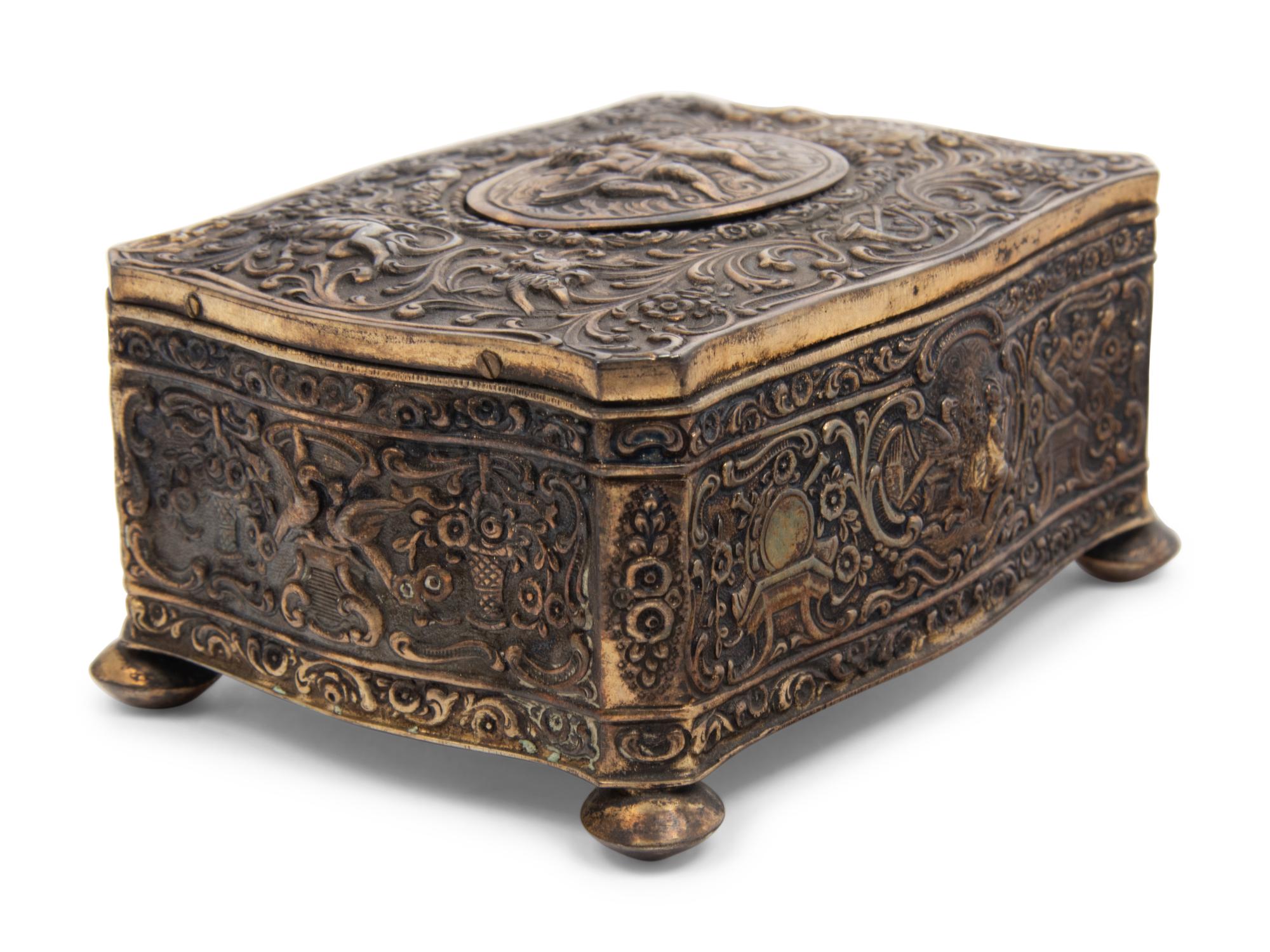A German Silver-Gilt Singing Bird Automaton Box