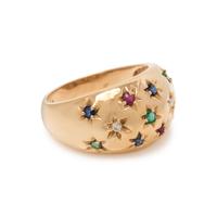 YELLOW GOLD, DIAMOND AND GEMSTONE RING