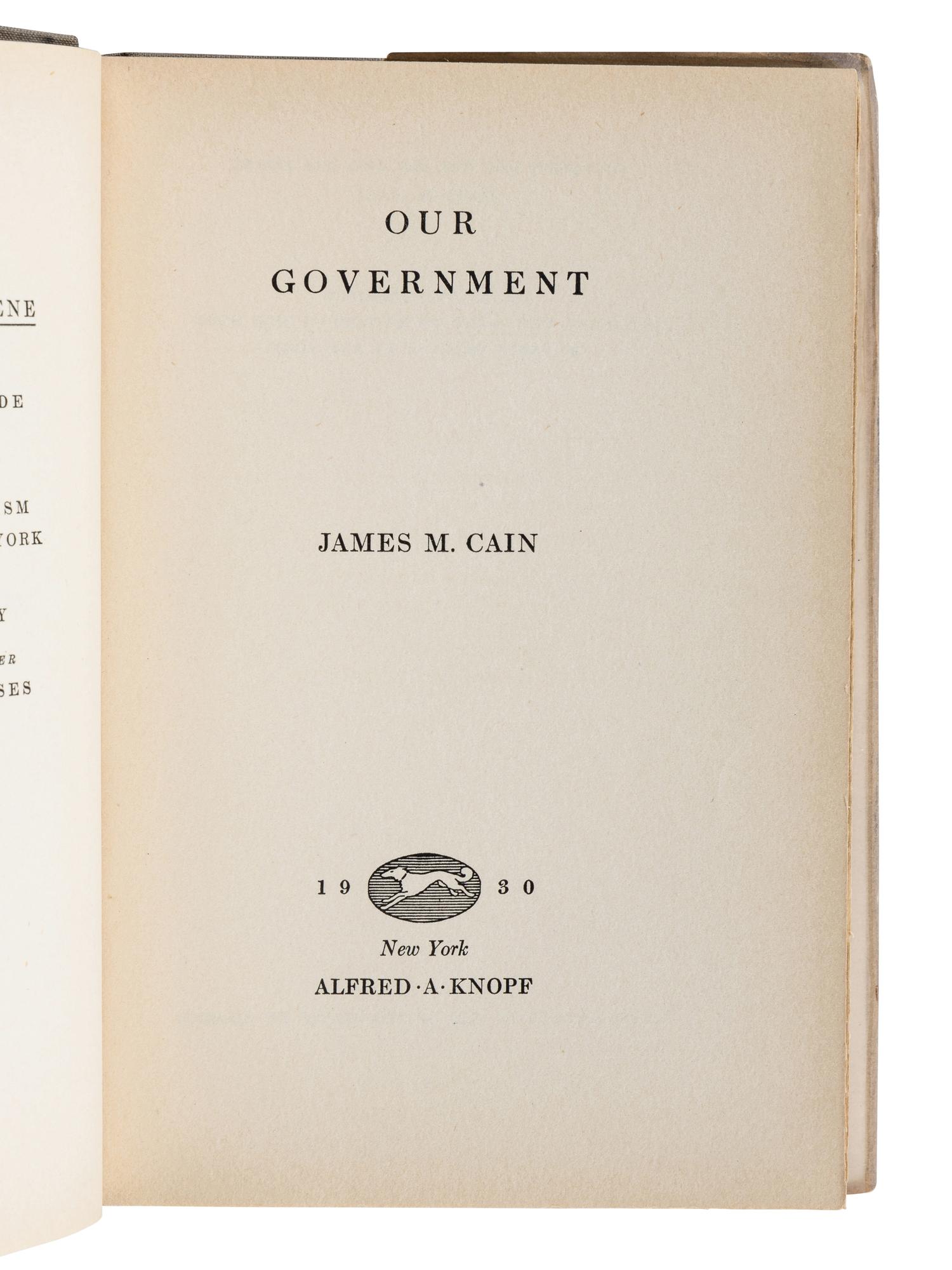 CAIN, James M. (1892-1977). The Moth . New York: Alfred A. Knopf, 1948.
