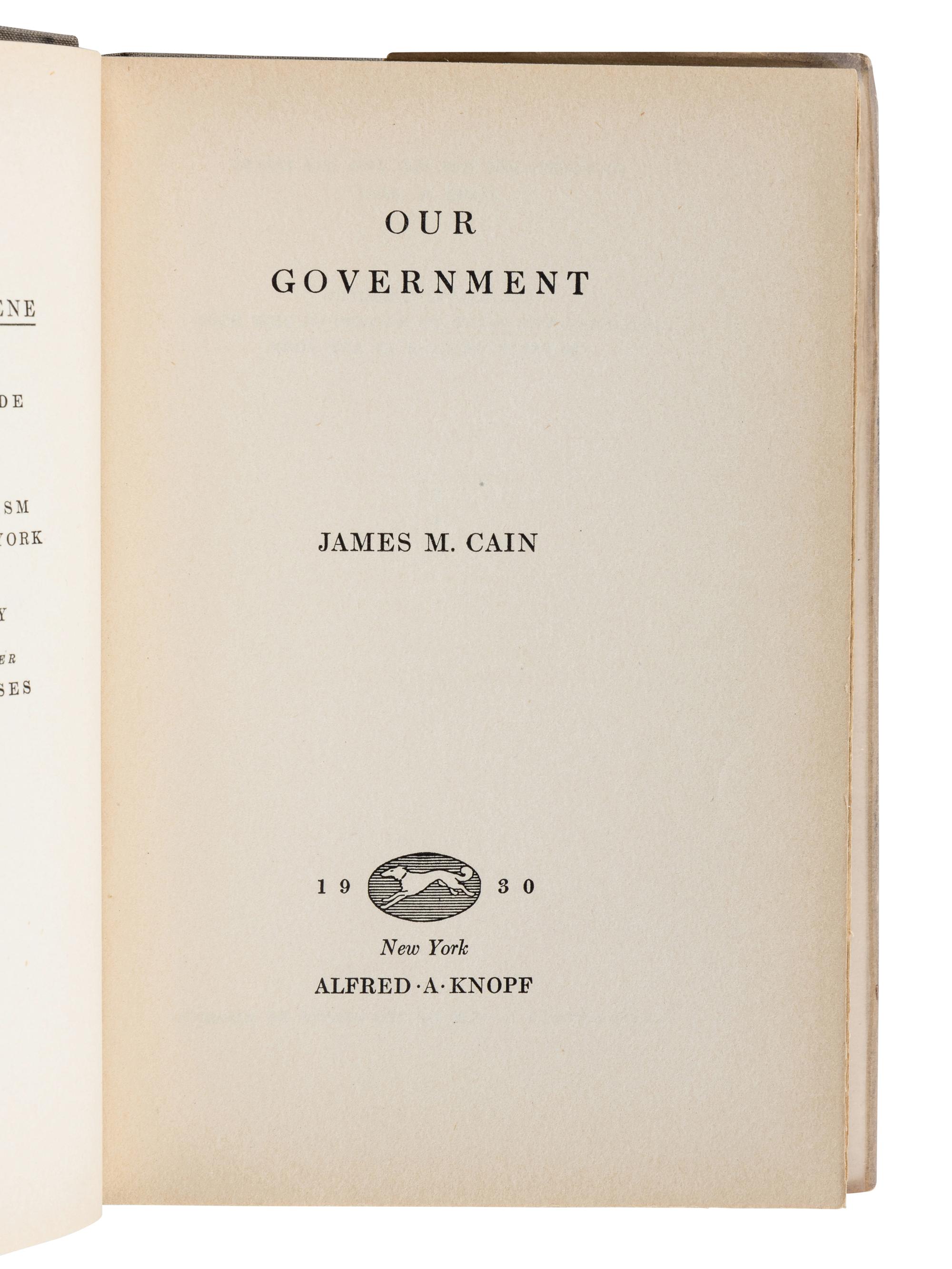 CAIN, James M. (1892-1977). The Moth . New York: Alfred A. Knopf, 1948.