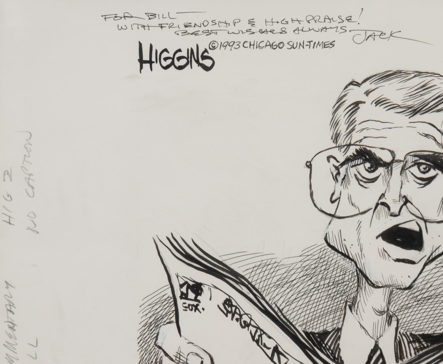 (Cartoon Art) HIGGINS, Jack (1954). A group of 7 cartoons by Jack Higgins, comprising: