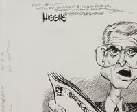 (Cartoon Art) HIGGINS, Jack (1954). A group of 7 cartoons by Jack Higgins, comprising: