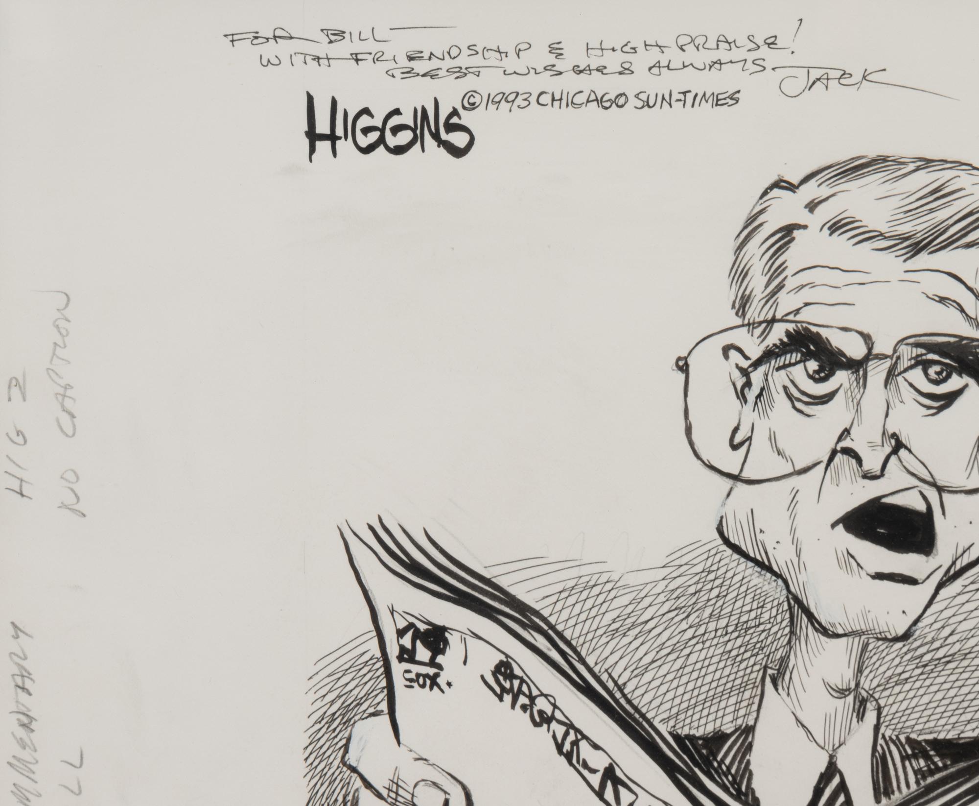 (Cartoon Art) HIGGINS, Jack (1954). A group of 7 cartoons by Jack Higgins, comprising: