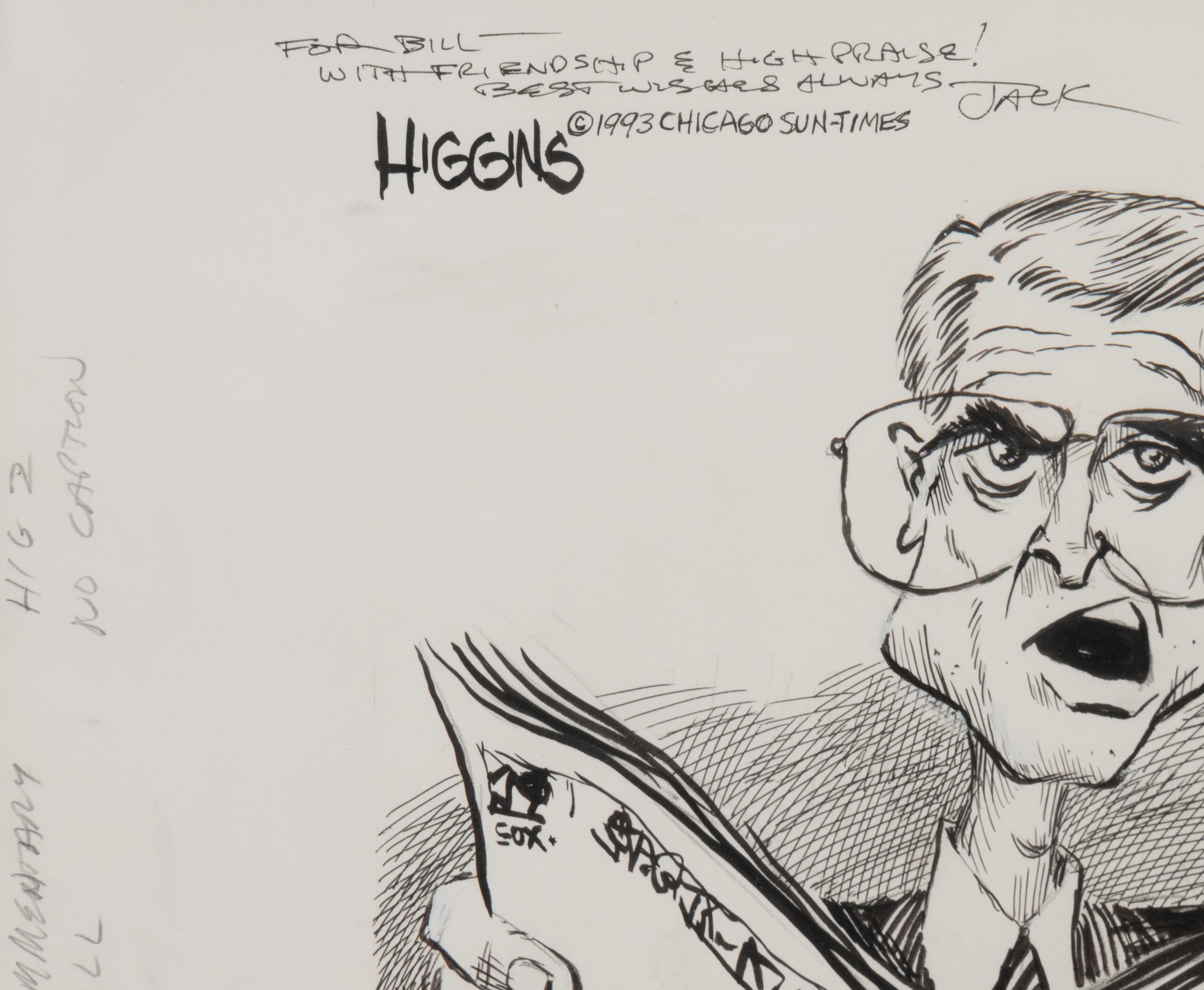 (Cartoon Art) HIGGINS, Jack (1954). A group of 7 cartoons by Jack Higgins, comprising: