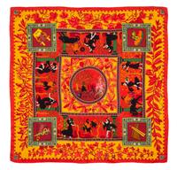 An Hermes 90cm Silk Cashmere Scarf, 36"x36".