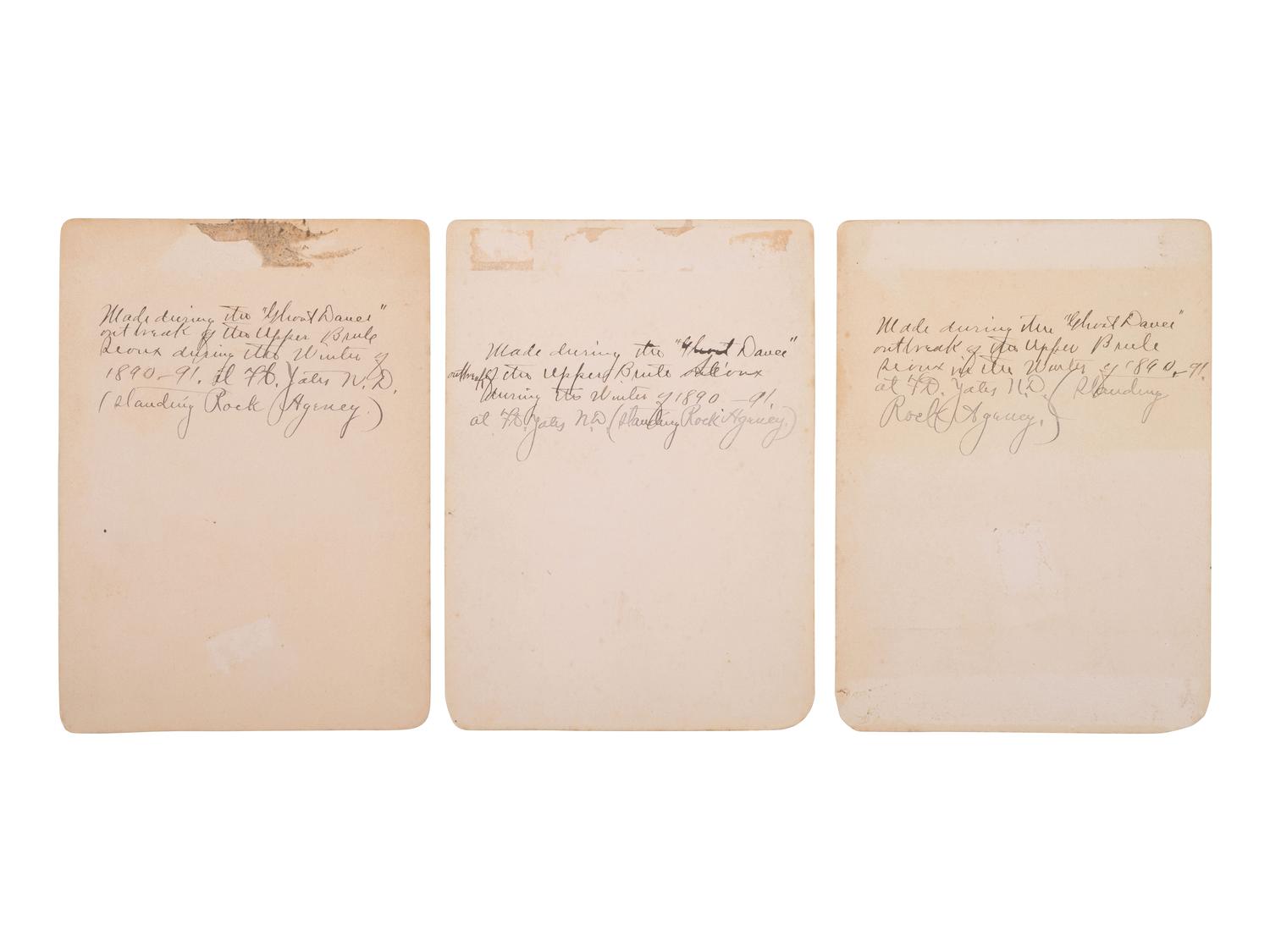 [SCOTT, George W. (1854-1910), photographer]. A group of 3 cabinet cards of Sioux Indians, incl. Chief Gall and Long Dog.