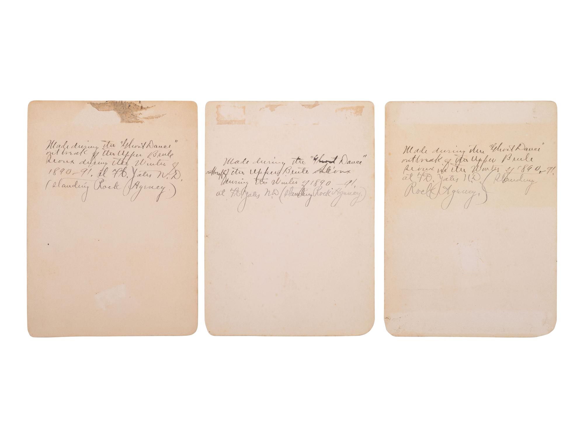 [SCOTT, George W. (1854-1910), photographer]. A group of 3 cabinet cards of Sioux Indians, incl. Chief Gall and Long Dog.