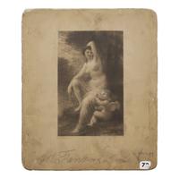 Henri Fantin-Latour (French, 1836–1904) — Original Lithographic Stone for Vénus et l'Amour (petite planche)