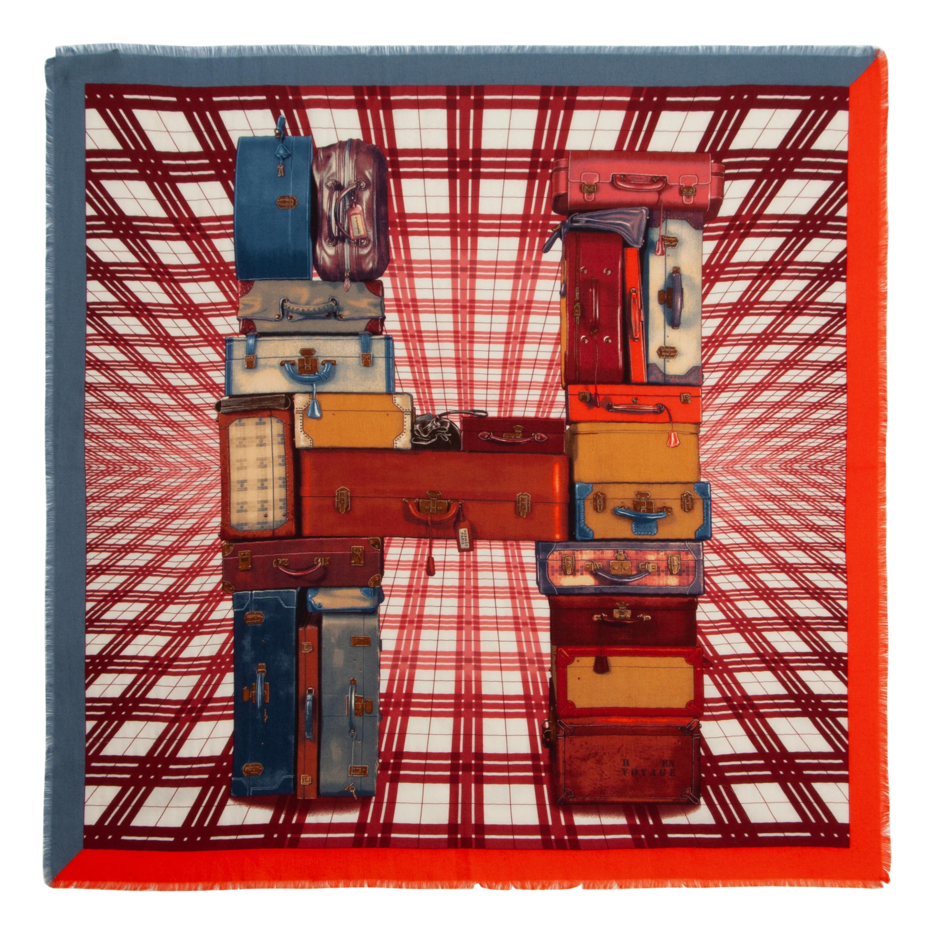Two Hermès 90cm Silk/Cashmere Scarves